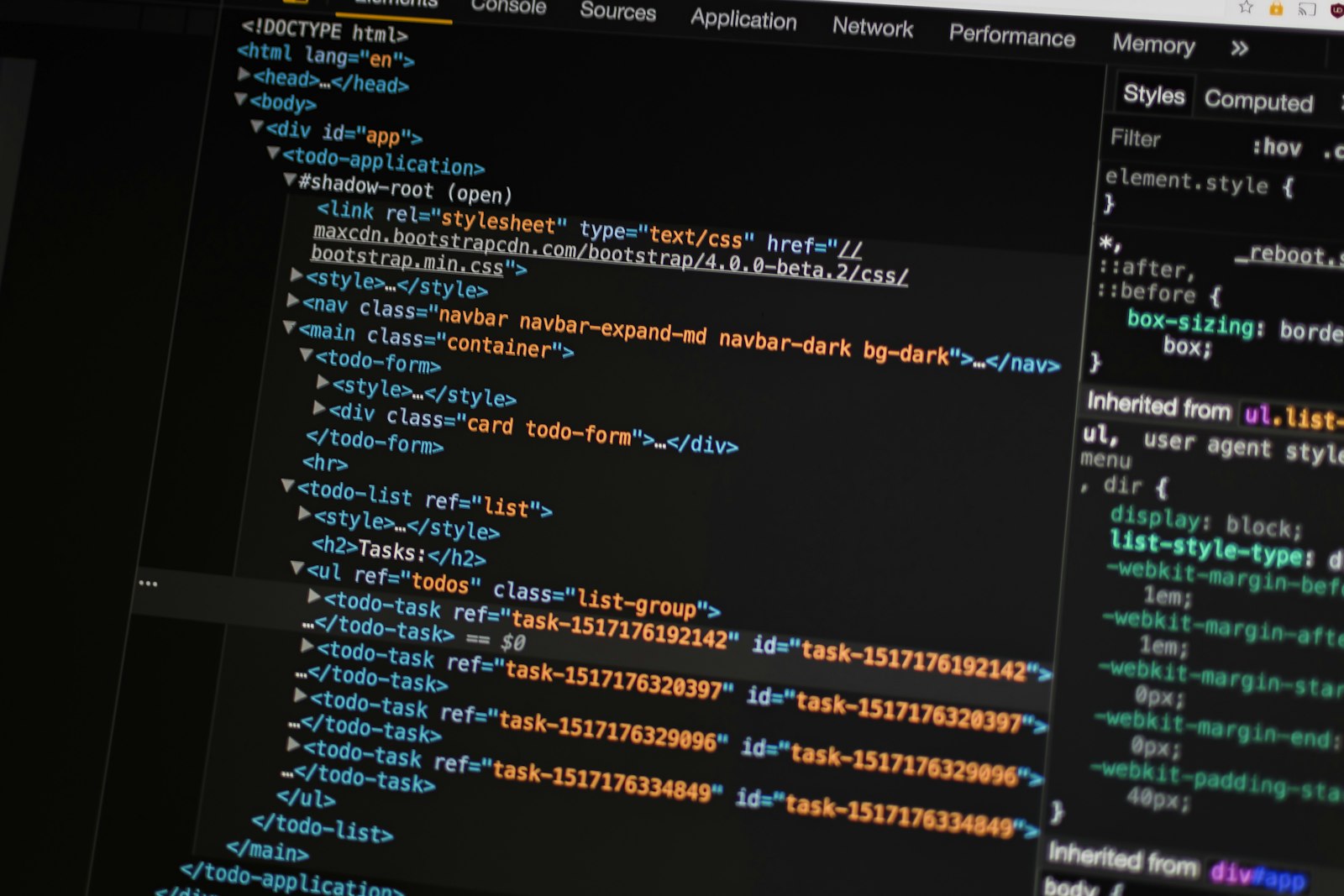 A code editor open on a laptop screen