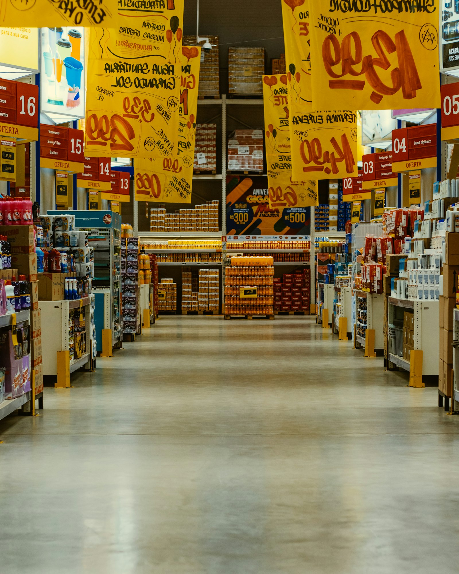 A stocked retail store aisle