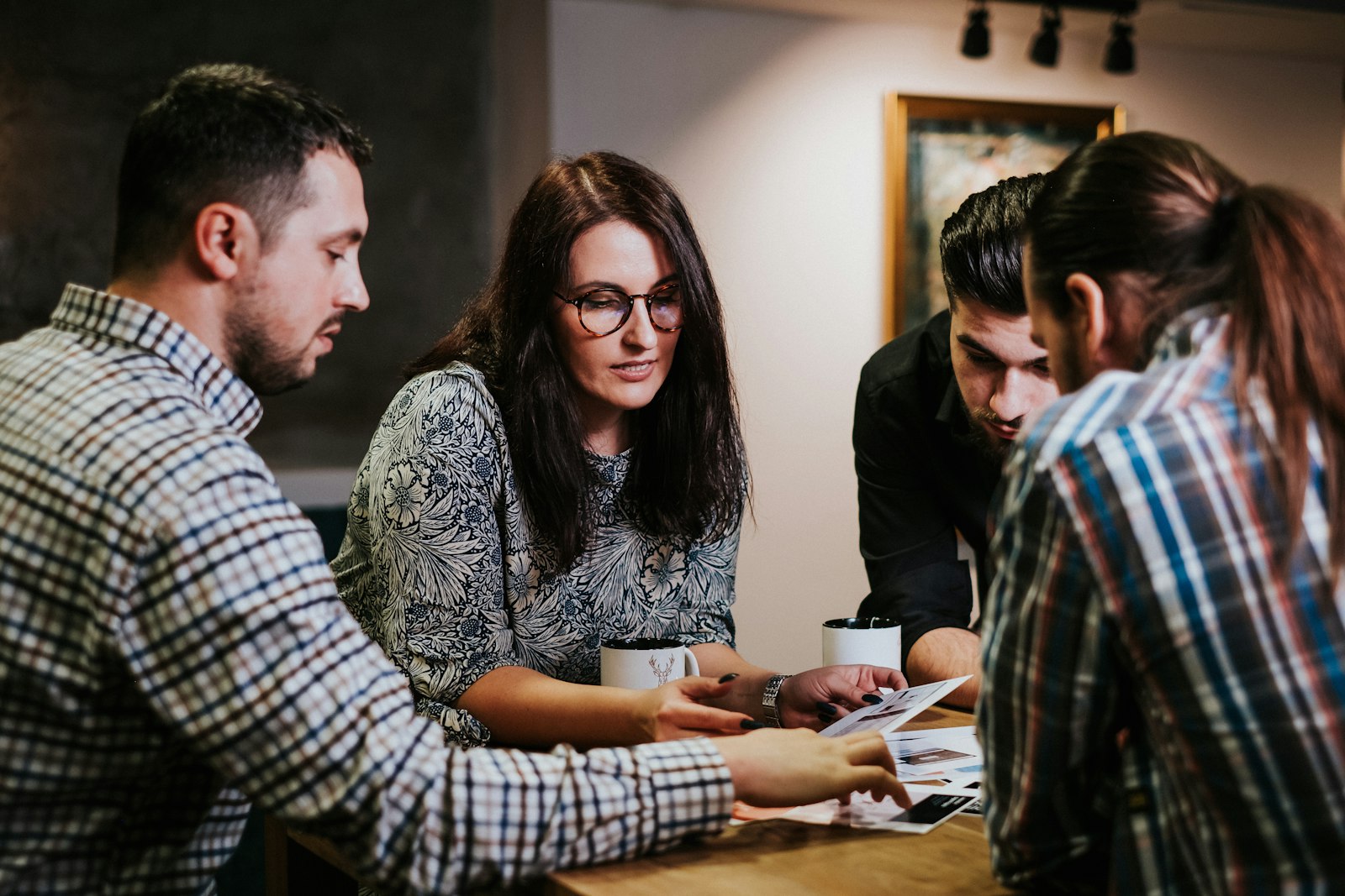 A team collaborating around a table
